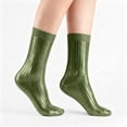 thumbnail image 4 of Men Women Socks Shiny Metallic Ribbed Laminated Socks, 4 of 5