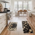 thumbnail image 4 of Sm:)e Black White Pumpkin Maple Leaf Linen Fall Kitchen Rugs and Mats, 17x29Inch and 17x47 Inch, Non Slip Mat for Porch Patio Hallway, 4 of 6