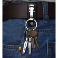 thumbnail image 2 of Cinturón de piel vacuna auténtica clave Etiquetas Cadenas Acero inoxidable doble anillo estilo para los hombres, 2 of 5