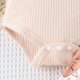 thumbnail image 5 of Bellafa Newborn Infant Girls 4Pcs Outfits Baby Girl Letters Ribbed Ruffle Romper+ Floral Pants+ Headband Hat Sets Fall Winter Clothes, 5 of 9