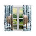 thumbnail image 2 of BSDHOME Rhinoceros in the Street Window Curtain Kitchen Curtain 26x39 inches (Two Pieces), 2 of 3