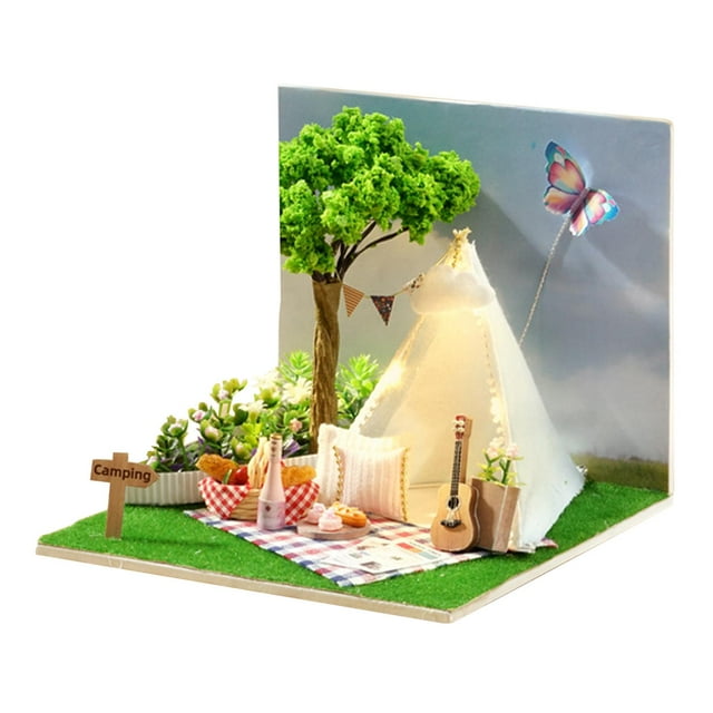 de bricolaje de con adornos artesanales ebles para Regalos de Año Nuevo Cámping Zulema Casa de miniaturas