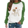 thumbnail image 1 of Sudadera Para Mujer Sudaderas Con Cuello Redondo Festival de Moda Esqueleto Impreso Blusa de Manga Larga Cuello Redondo Suéter Informal Tops Sudaderas Odeerbi ODB132757, 1 of 5