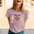thumbnail image 2 of Womens T Shirts Letter Print Graphics Crew Neck Short Sleeve Loose Trendy Casual Tops, 2 of 5