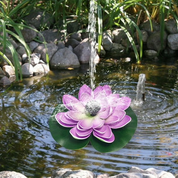 Peggybuy Lotus Shape Fountain Pump 2.5W Solar Powered Water Lily Ornaments  (Purple 2.5W) 