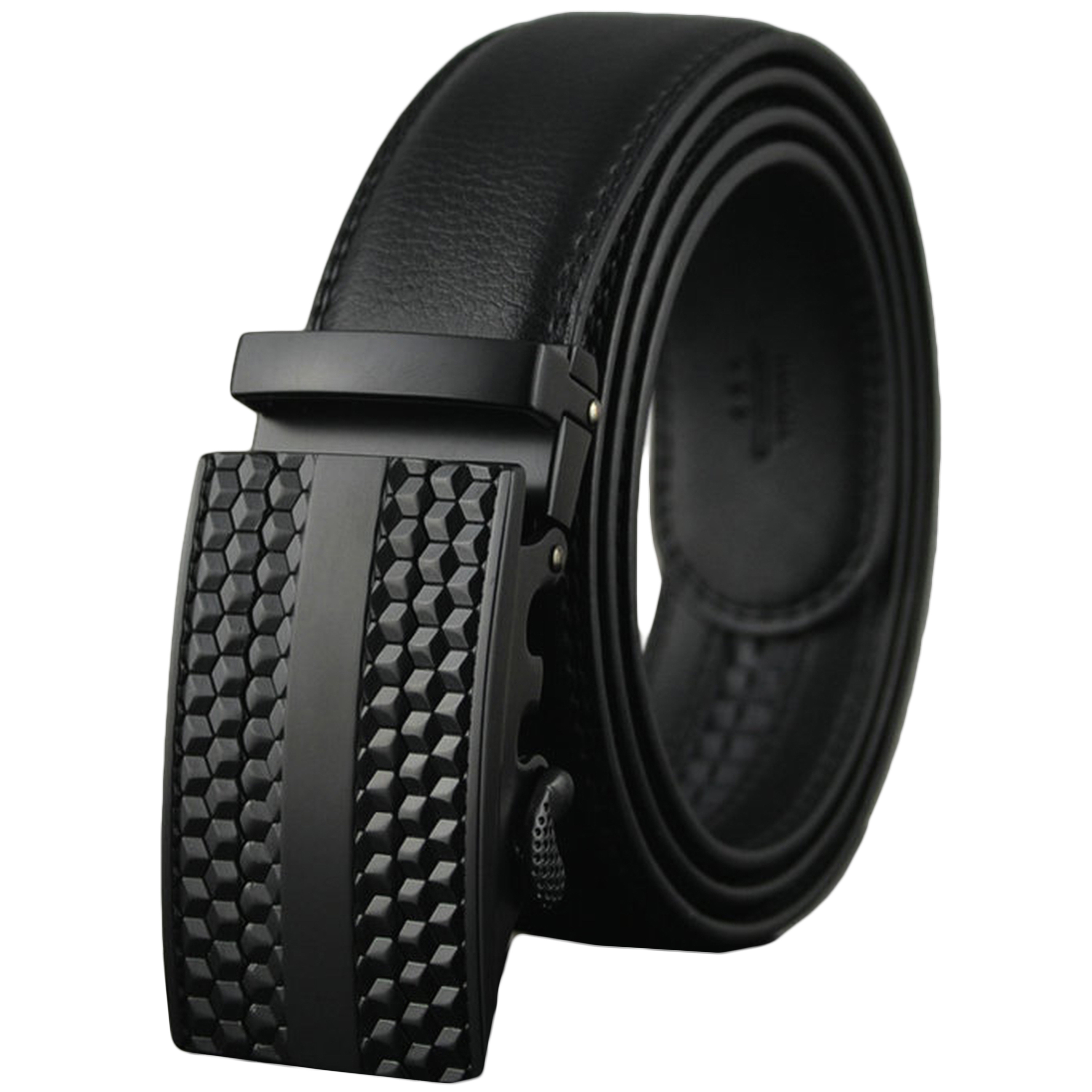 Ayli_AsYouLikeIt Men's Dress Belt Genuine Leather Automatic Buckle Ratchet Belt, Adjustable