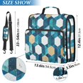 thumbnail image 2 of FORMRS Zipper Binder with Shoulder Strap 2-inch Ring 500 Sheet Capacity File Bag, Blue White Geometric Patterns, 2 of 5