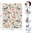 thumbnail image 4 of Beige Butterfly Flower Pattern Blanket,Comfortable Soft Flannel Throw Blanket,All Season,Warm Lightweight Blankets for Sofa Bed Couch Living Room Chair,30"x40", 4 of 4