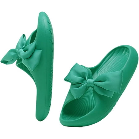 

PIKADINGNIS Cute Sandals Slippers for Women Bow-knot Indoor Outdoor Sandals Platform Shoes Massage Shower Bathroom Non-Slip Quick Drying Open Toe Super Soft Comfy Thick Sole