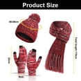 thumbnail image 2 of Bufanda caliente del sombrero del invierno y bufanda determinada del cuello del sombrero de las mujeres del guante de la pantalla táctil con la guarnición de las lanas, 2 of 5