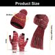 thumbnail image 2 of Bufanda caliente del sombrero del invierno y bufanda determinada del cuello del sombrero de las mujeres del guante de la pantalla táctil con la guarnición de las lanas, 2 of 5