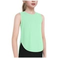 thumbnail image 2 of ZMHEGW Kids Girls Summer Athletic Solid Color Tank Tops Split Curved Hem Sleeveless Shirts for Gym Yoga Running, 2 of 5