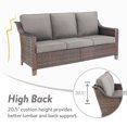 thumbnail image 3 of OPOHORO 4-Piece Patio Furniture Set, Brown Wicker Patio Couch, Swivel Gliding Chairs, and Coffee Table with Gray Cushions, Perfect Furniture Ideas for Patio, Porch, or Deck, 3 of 11
