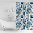 thumbnail image 2 of Shower Curtain Bathroom Set Pastoral Floral Watercolor Blue Waterproof Fabric Shower Curtains with Grommets&Hooks Gradient Botanical Wildflower Privacy Bath Curtain for Bathtub 48x72in, 2 of 7