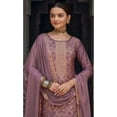 thumbnail image 4 of Indian Pakistani Ready to Wear Beautiful Woman's Wear Salwar Kameez Pant Suits ( Purple, L - 42 ), 4 of 5