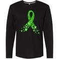 thumbnail image 3 of Inktastic Mental Health Awareness Ribbon with Green Hearts Long Sleeve T-Shirt, 3 of 5