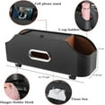 Car Back Seat Organizer Storage Box, 2 Drink Cup Holder, Tissue Box