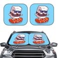 thumbnail image 2 of Haiem Sushi Salmon Surfing Windshield Sun Shade: Universal Foldable 2-Piece Car Front Window Sunshade - Blocks Uv Rays, And Reduces Heat,Essential Car Accessory Large, 2 of 7