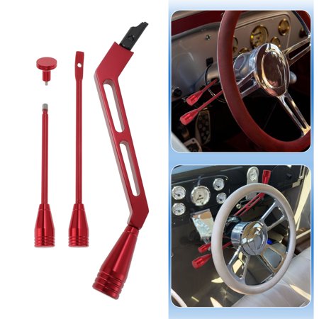 Unique Bargains Column Shifter Turn Signal Tilt Lever Flasher Knob Kit for GM for Chevy for GMC for Buick for Cadillac 1967-1994 Standard Column Shifter Hazard Tilt Kit Aluminum Alloy Red
