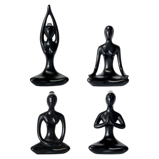 Estatua de escultura de escritorio Zulema Yoga nórdico Pose Adorno 4 piezas