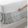 thumbnail image 2 of Navy Blue Bed Skirt, Traditional European Ethnic Ornamental Geometric Floral Damask Motifs, Elastic Bedskirt Dust Ruffle Wrap Around for Bedding Decor, 4 Sizes, Off White and Indigo, by Ambesonne, 2 of 2