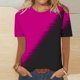 thumbnail image 5 of Camiseta de Manga Corta de Cuello Redondo Impresa Casual de la Moda de las Mujeres, Poliéster Ligero para el Uso Diario, 5 of 8