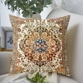 Happy Date Retro Floral Mandala Compass Medallion Bohemian Pillow
