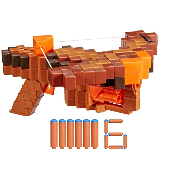 Nerf Minecraft Pillager's Crossbow Dart Blaster, 6 Nerf N1 Darts Compatible Only with Nerf N Series Blasters, for Kids Ages 8 