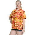 thumbnail image 4 of HAPPY BAY Women's Button Down Floral Summer Beach Party Blouse Shirt Hawaiian TShirts Short Sleeve Vacation Dress Shirts Blouses for Women XXL Aloha, Red, 4 of 4