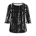 thumbnail image 7 of GERsome Womens Short Sleeve T-Shirts, Trendy 3/4 Ruffle Sleeve Crew Neck Floral Shirts Summer Loose Fit Business Casual Dressy Work Shirts, Sizes S-3XL, 7 of 7