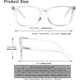 thumbnail image 2 of 2-Pack Progressive Multifocal Computer Glasses Women Men Blue Light Blocking Reading Glasses Spring Hinge Readers (2 Transparent, 1.75), 2 of 7