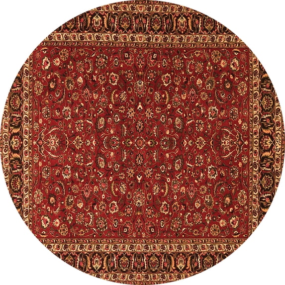 Ahgly Company Indoor Round Persian Orange Traditional Area Rugs, 7' Round