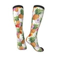 thumbnail image 4 of Daiia Sports Socks Hawaiian Pineappl Printed Novelty Crew Socks for Men Women Knee High Socks Cotton Socks Soft & Breathable Support Unisex Socks, 4 of 9