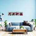 thumbnail image 3 of 4PC Red Rose Canvas Wall Art Framed Black and White Abstract Rose Wall Decor Decorations Flower Picture Romantic Couple Painting Print Posters Artwork Living Room Bedroom Kitchen Home Decor, 3 of 5