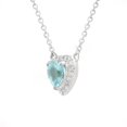 thumbnail image 5 of 2.25 Carat Heart Shaped Genuine Diamond Aquamarine Gemstone Beautiful Pendant for Women Solid 14K White Gold With 18 inches Chain, 5 of 6