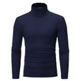 thumbnail image 2 of Trayknick Long Sleeve Turtleneck Men Pullover Soft Solid Color Stretchy Knitted Shirt for Autumn Winter, 2 of 5