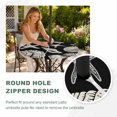 thumbnail image 4 of Round Outdoor Tablecloth with Umbrella Hole and Zipper, Black Starfish Coastal Tablecloth with Elastic Waterproof, Shell Coral Summer Beach Nautical Ocean Patio Table Covers for 55" - 60" Tables, 4 of 9