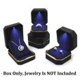 thumbnail image 5 of AVESON Caja de Anillo de Lujo, Caja de Anillo de Boda Cuadrada de Terciopelo Caja de Regalo de joyería con luz LED para Propuesta de Compromiso de Boda, Negro, 5 of 5