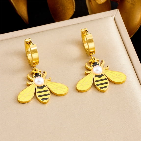 SPEKSEE Women's Cute Strawberry & Butterfly earrings - Red berry, Golden hoop, Everyday & party Jewelry - Stainless Steel Dainty Earrings Gift for Women