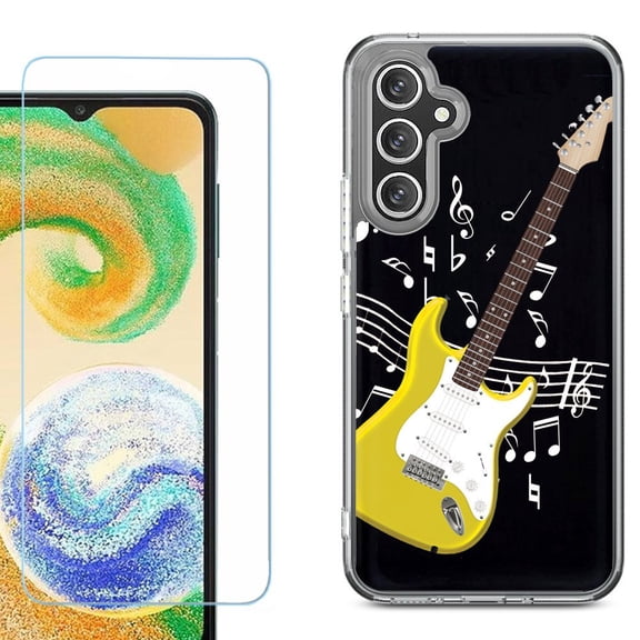 Phone Case for Samsung Galaxy A17 5G, with Screen Protector, by OneToughShield - Guitar Yellow