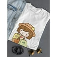 thumbnail image 3 of Cartoon Girl Travel Gear T-Shirt Women -Image by Shutterstock, Female XX-Large, 3 of 4