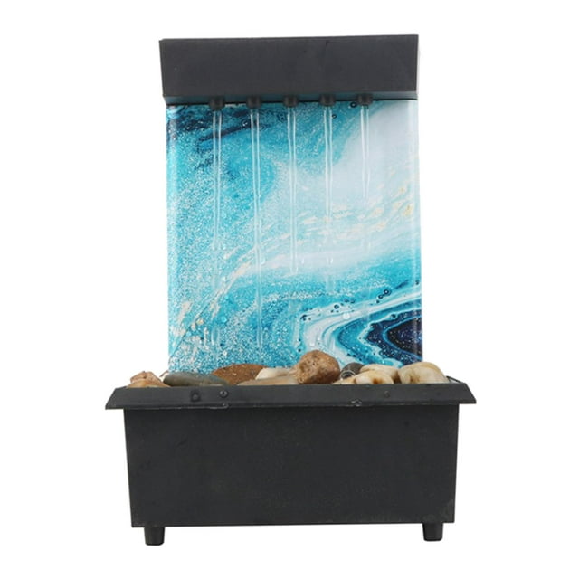 Fuente de Mesa de Relajación Interior, Fuente de Agua, Decoración de Escritorio, Enchufe de La UE , Estilo 4, Multi Soledad Cascada de la fuente interior
