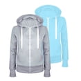 thumbnail image 1 of Chaquetas y abrigos casuales con capucha de manga larga para mujer, moda informal, con capucha, ajustados, con cremallera, de polar, chaqueta con capucha japonesa para mujer, 1 of 2