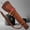 Brown, variant on 26 in Tooled Leather Long Gun Scabbard with Soft Lining, Western Saddle & ATV Carry Case-Brown Custom Size 26"