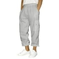 thumbnail image 1 of Pantalones de chándal anchos y holgados para hombre: cintura elástica con cordón, mezcla de lino, corte holgado con bolsillos laterales para yoga/running/uso informal., 1 of 4