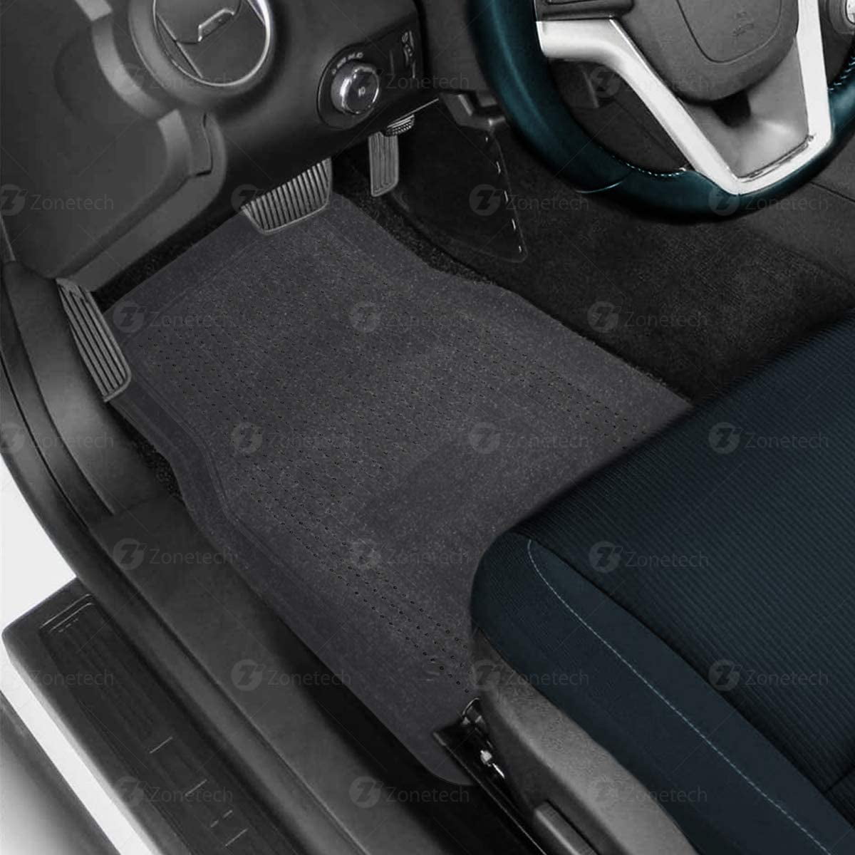 Zone Tech All Weather Rubber Car Interior Floor Mats 3-piece Trimmable  Waterproof Odorless Black Heavy Duty Interior Floor Mats Universal Fit :  Target