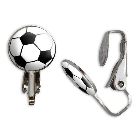 Soccer Ball Clip-On Stud Earrings