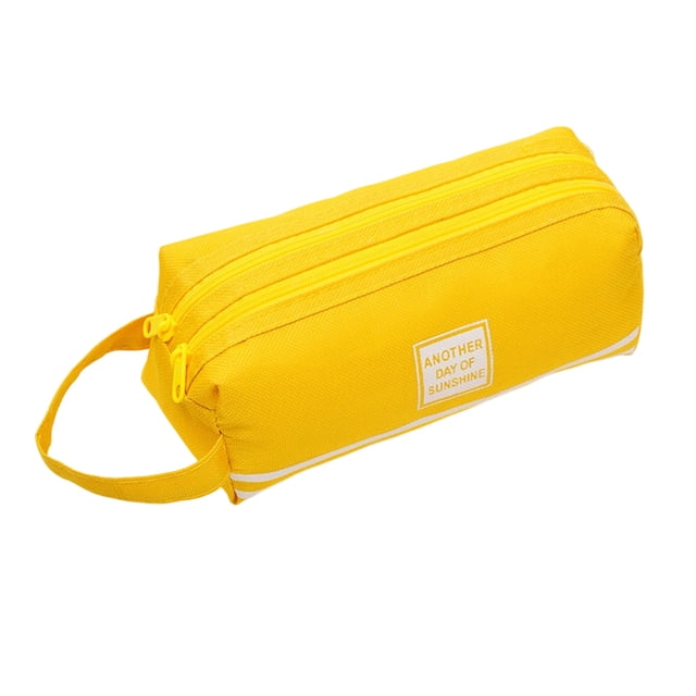 Estuche Oxford para lápices con asa, estuche doble para bolígrafos, bolsa de papelería para estudiantes y personas que se desplazan a diario. Organizador de artículos de papelería.