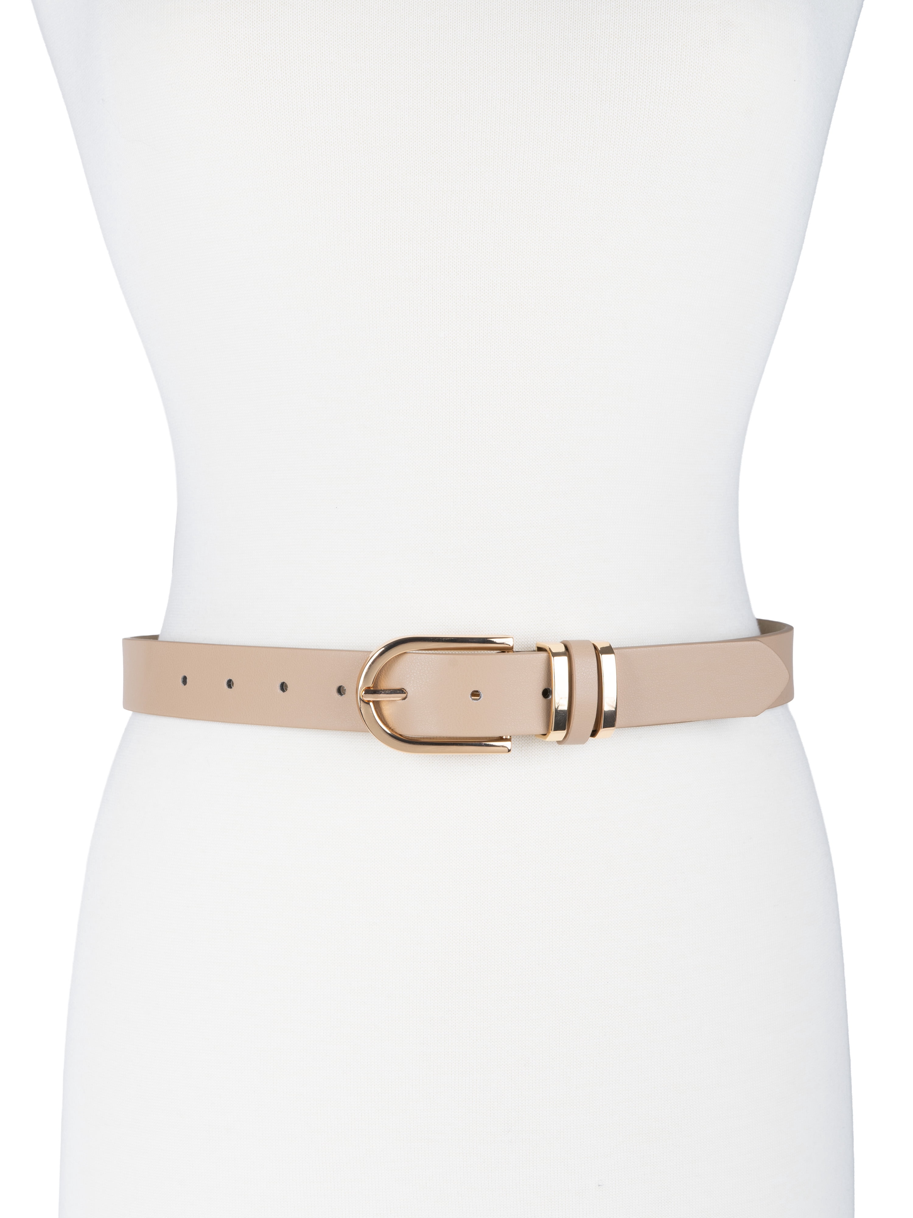 Time and Tru Women's & Women's Plus Mixed Loops Belt, Latte