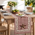 thumbnail image 3 of Burlap Table Runner 90 Inches Long,Retro Country Stars Non-Slip Kitchen Table Runners for Dining Room Everyday Use Party Table Decorations Vintage Dates Red Plaid, 3 of 9